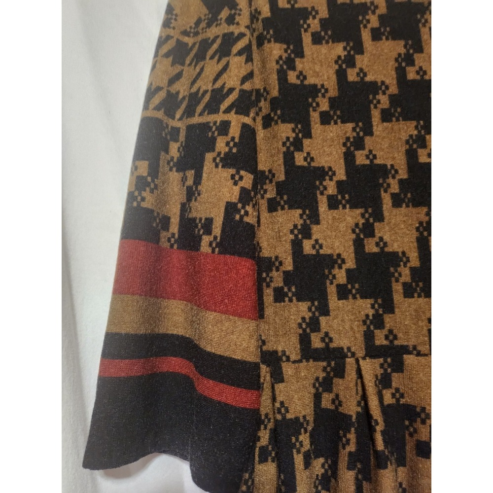 Ronni Nicole,Elegant Hounds Tooth,Brown Dress,Diamond ,Sz 12, Longsleeve Sweater - Picture 2 of 16